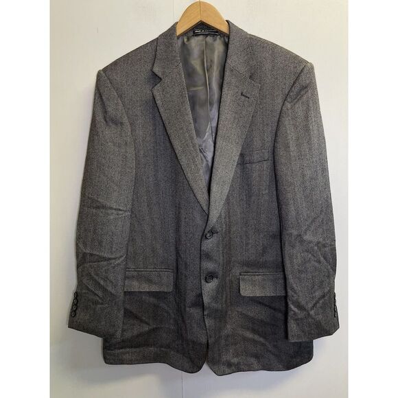 Saddlebred‎ Jacket Blazer Mens 44R Herringbone Tweed Lambswool Blend Sports Coat - Picture 1 of 11